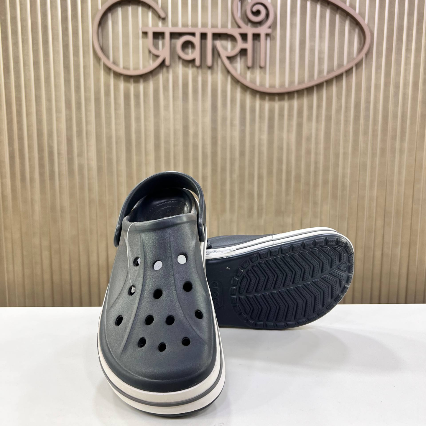 Premium Charcoal Black Crocs Monsoon Special
