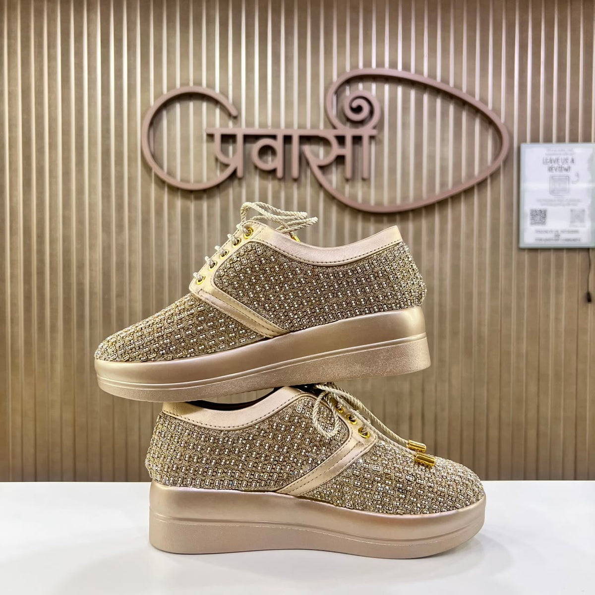 Exclusive Bridal Sneakers For Women Golden Moti Edition