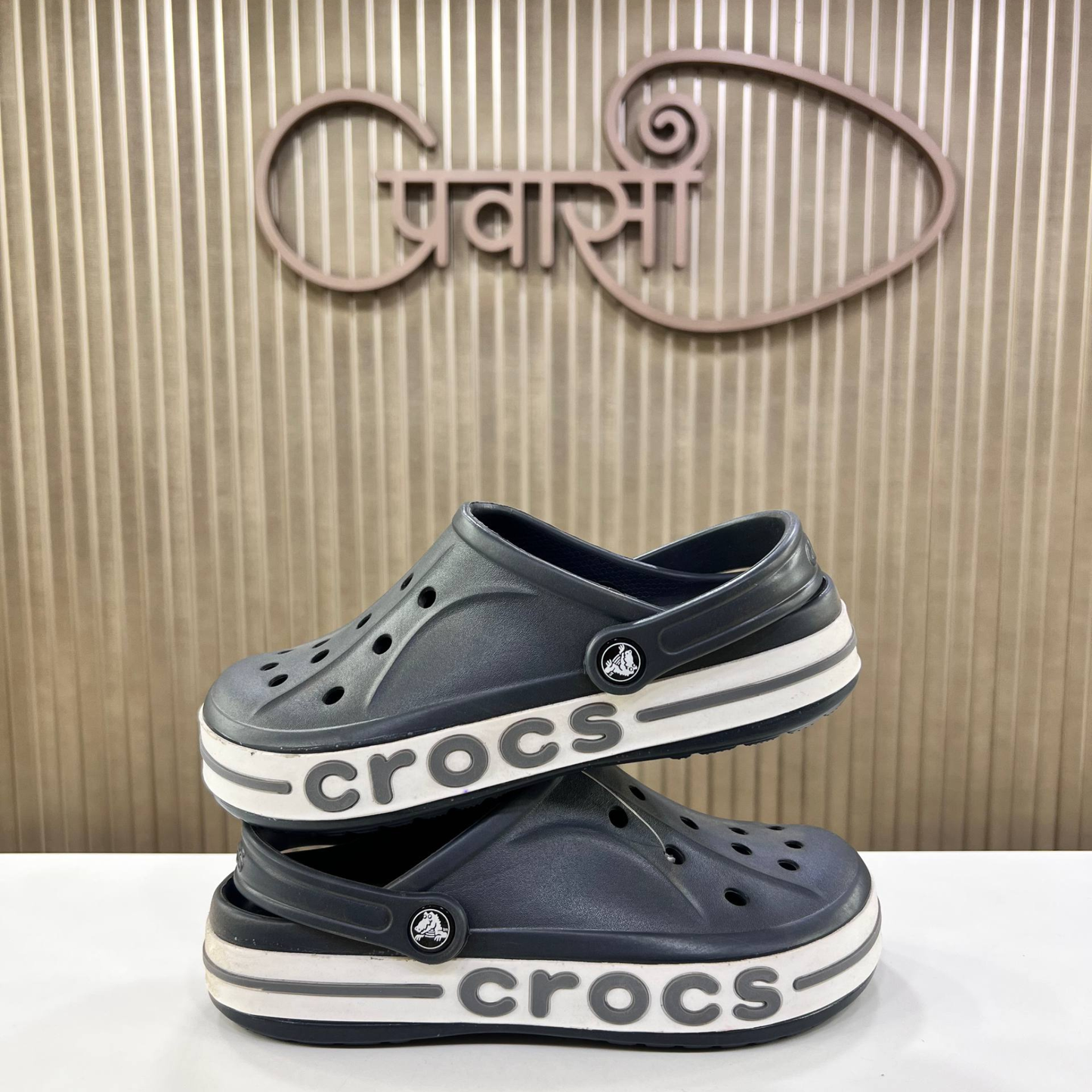 Premium Charcoal Black Crocs Monsoon Special