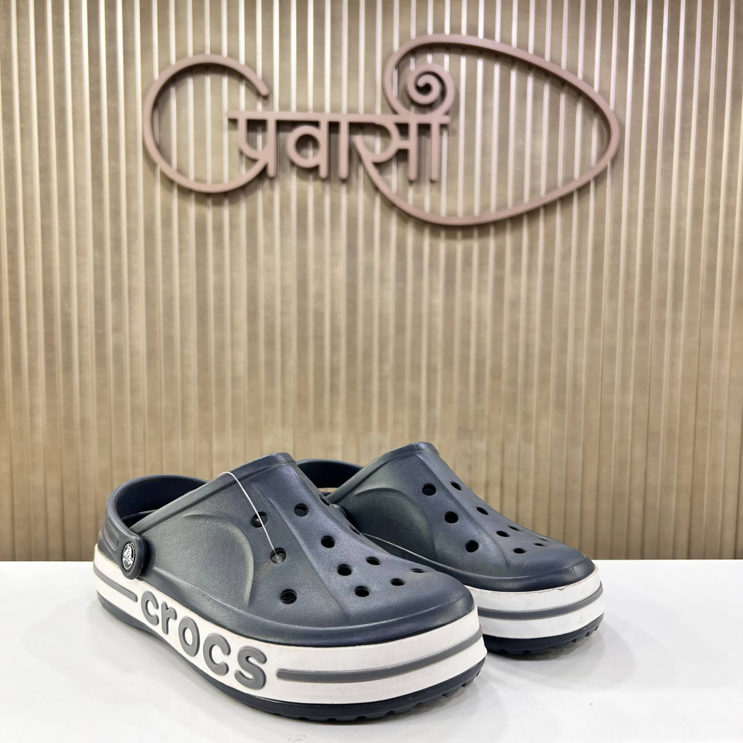 Premium Charcoal Black Crocs Monsoon Special