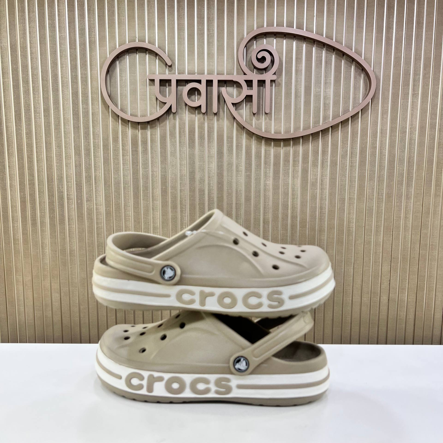 Premium Beige Crocs Monsoon Special