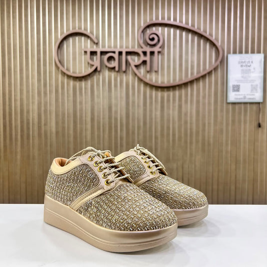 Exclusive Bridal Sneakers For Women Golden Moti Edition