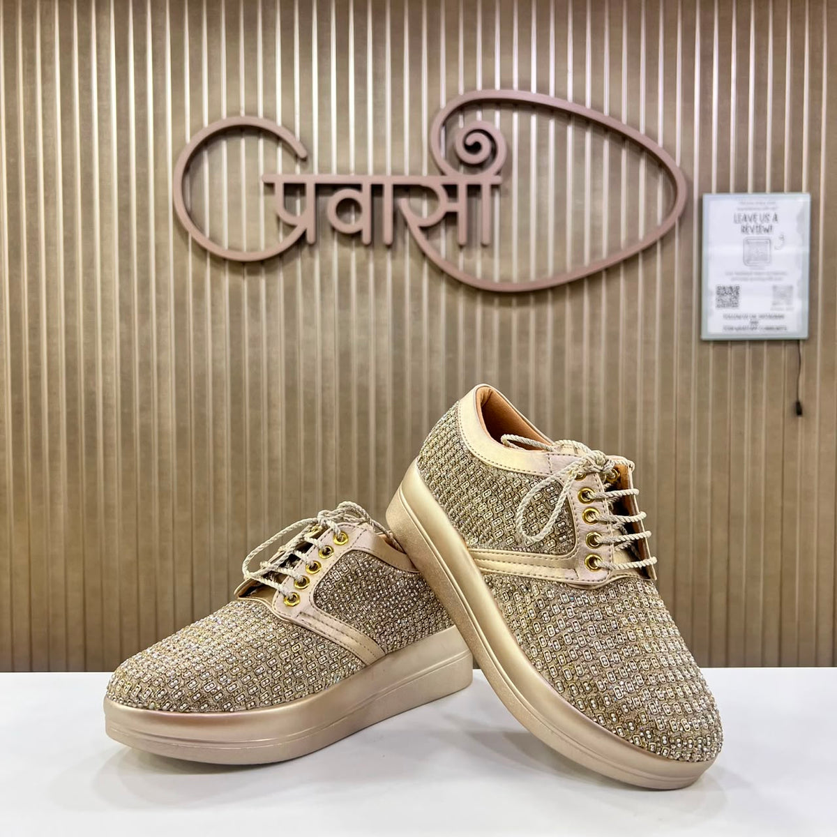 Exclusive Bridal Sneakers For Women Golden Moti Edition