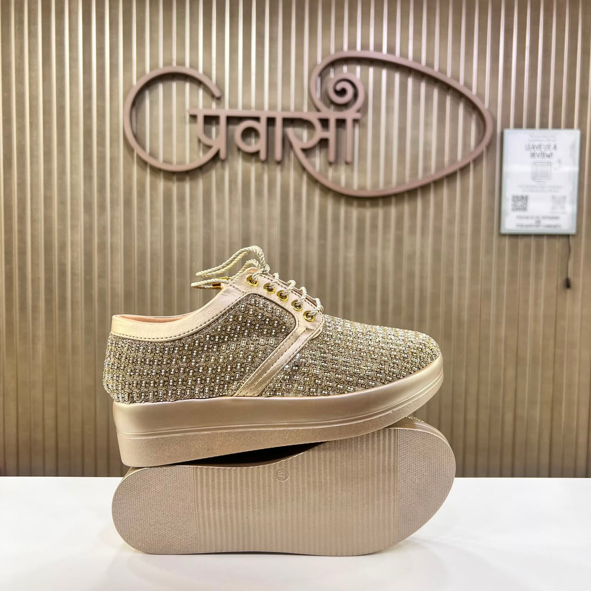 Exclusive Bridal Sneakers For Women Golden Moti Edition